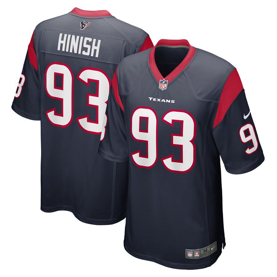 Men Houston Texans 93 Kurt Hinish Nike Navy Game Player NFL Jersey